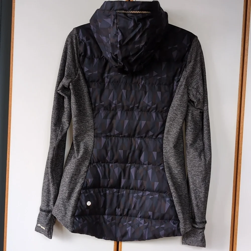 Lululemon Fluff Off Pullover Down Puffer Hoodie 6 Stained Glass